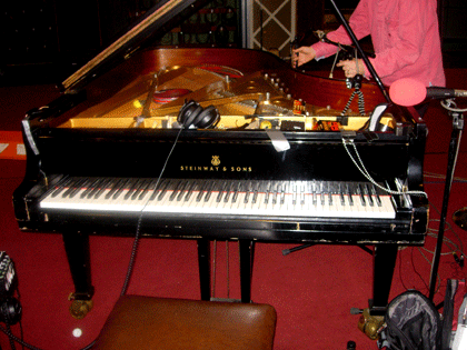 Preparing to record a piano