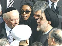 محمد خاتمی در مراسم تدفين پاپ