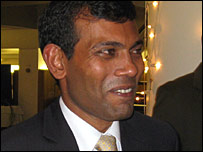 President Nasheed in London (file photo: by Saroj Pathirana)