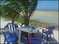 Kevin Simpson on beach in Tanzania