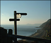 A coast path sign