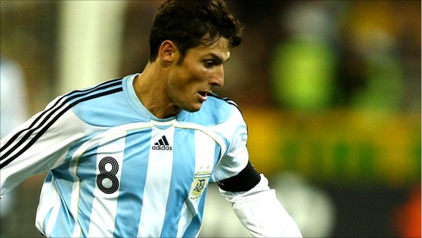 Javier Zanetti playing for Argentina