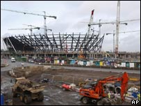 伦敦奥运主体育场工地