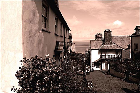 Clovelly in black and white