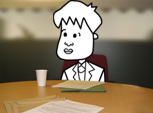 Tim being interviewed