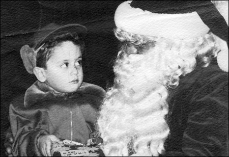 A young Jim Fallon meets Santa Claus. Jim had a very happy childhood.