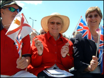 Flying the Jersey and Union flags