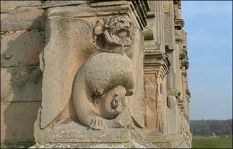 Gargoyle on Moreton Corbet Castle.