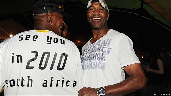Former South Africa star Lucas Radebe attends the World Press Day Beach Party in Capetown