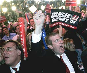बुश समर्थकों का उत्साह