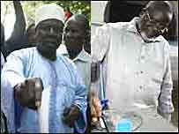 Os dois candidatos: Nino Vieira e Malam Bacai Sanhá