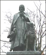 The statue of Tennyson at Lincoln Cathedral