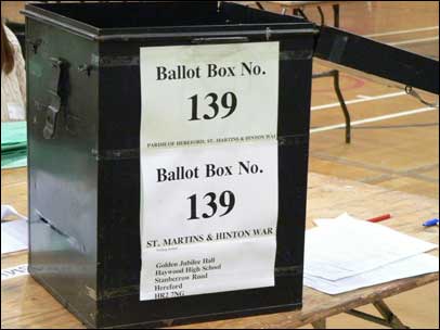 Ballot box for Herefordshire Council