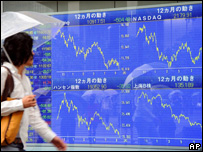 Grafik i bursës në Tokio