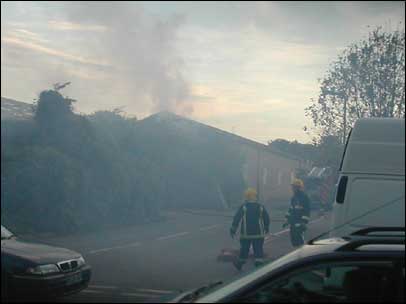 Fire at the old fruit market in Worcester