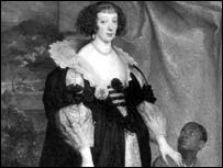 Woman with black boy-servant