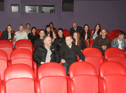 The Chris Moyles Show team with Scott (our competition winner) and friends