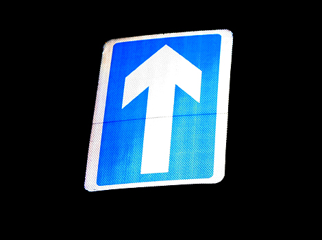 A one-way road sign in London