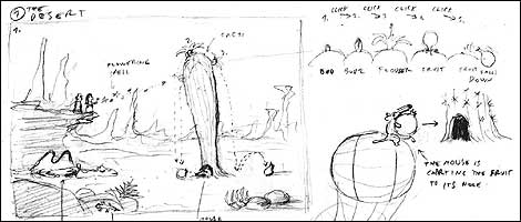 Development sketch by Jakub Dvorsky for computer game