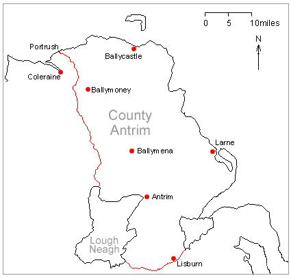 Map of Co. Antrim