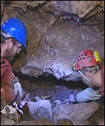 Skull being returned to cave