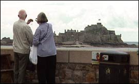 People looking at Elizabeth castle