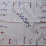 Janice Baker's Llanwrda school Victory Handkerchief. Janice Baker's Llanwrda school Victory Handkerchief.
