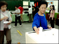 Tayvan'daki seçimler, hükümetin Çin politikasına yönelik referandum niteliğindeydi