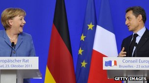 Angela Merkel and Nicolas Sarkozy