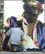 Arron bird works on a Hendrix picture