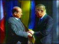 Леонід Кучма та Сильвіо Берлусконі 