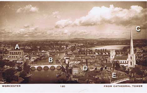 Worcester from the cathedral tower