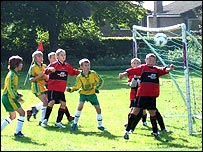 Fleckney Athletic on the defence