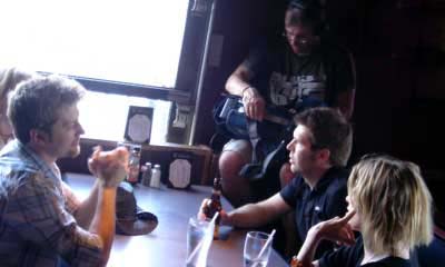 Rhod gets advice from local line dance callers