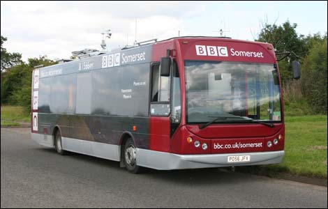 The BBC Bus, loaned to Gloucestershire