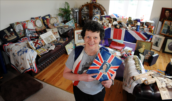 Anita Atkinson with her collection of royal memorabilia