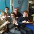 Doyle and the Fourfathers kindly share bassist Michael's birthday cake with us in the Hub!!
