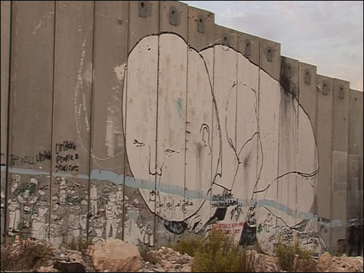Grafiti sobre el muro israelí en Belén