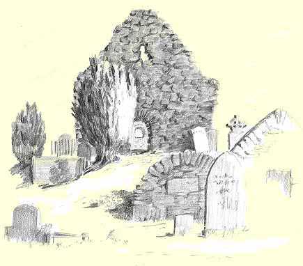 Brian Willis' sketch of the North Church, Loughinisland 1983