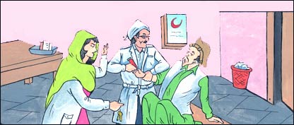 داکتر وگلالی ملازم را ملامت می کنند.