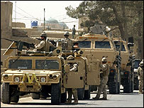 ستون خودروهای زرهی آمريکايی در افغانستان