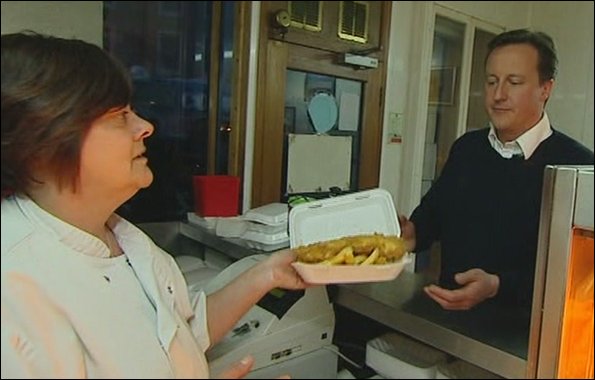David Cameron buys fish and chips in Carlisle