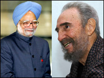 मनमोहन सिंह और फ़िदेल कास्त्रो