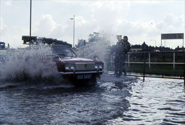 Car in flood