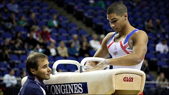Louis Smith (right) with coach Paul Hall