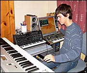Jamie at the keyboards