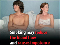 Campanha diz que 'fumar pode reduzir fluxo sangüíneo e causa impotência'