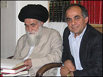 صادق صبا خبرنگار سرویس جهانی بی بی سی و آیت الله صادق روحانی