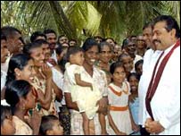 Prime Minster Mahinda rajapakse meeting tsunami affected in the east