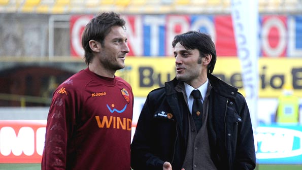 Francesco Totti and Vincenzo Montella talk